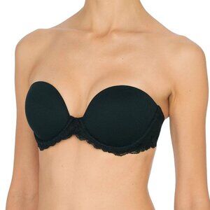 Natori Feathers Strapless Bra 34C Black Lace 729080